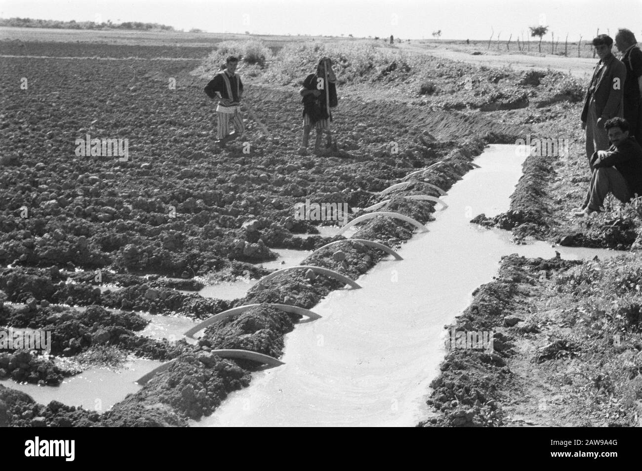 Uomini, acqua, terra, tubi Data: Parole Chiave non date: Tubi, terra, uomini, acqua Foto Stock