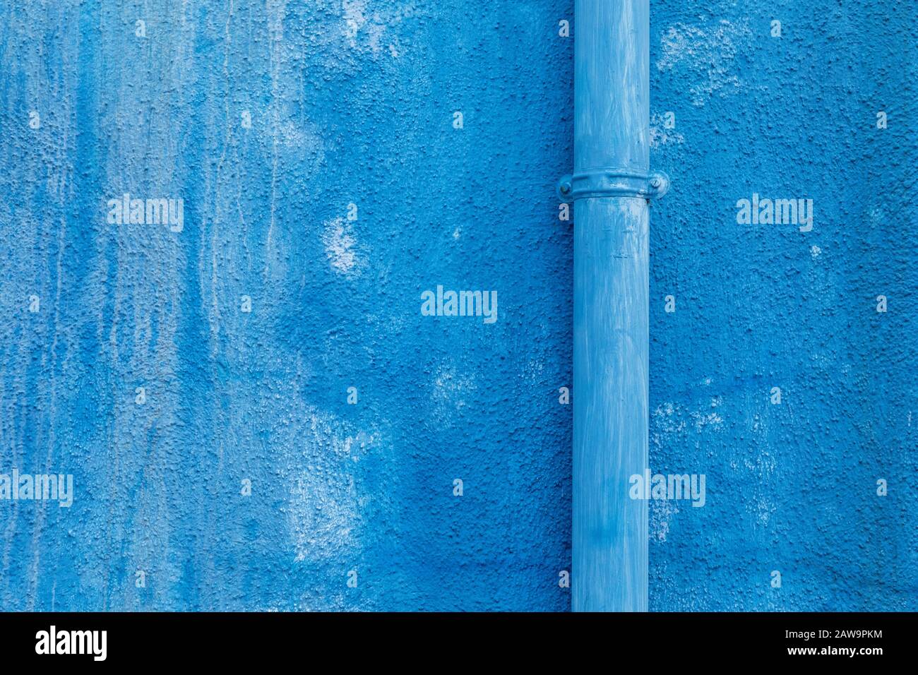 Muro Dipinto di blu a Burano, Venezia, Italia Foto Stock