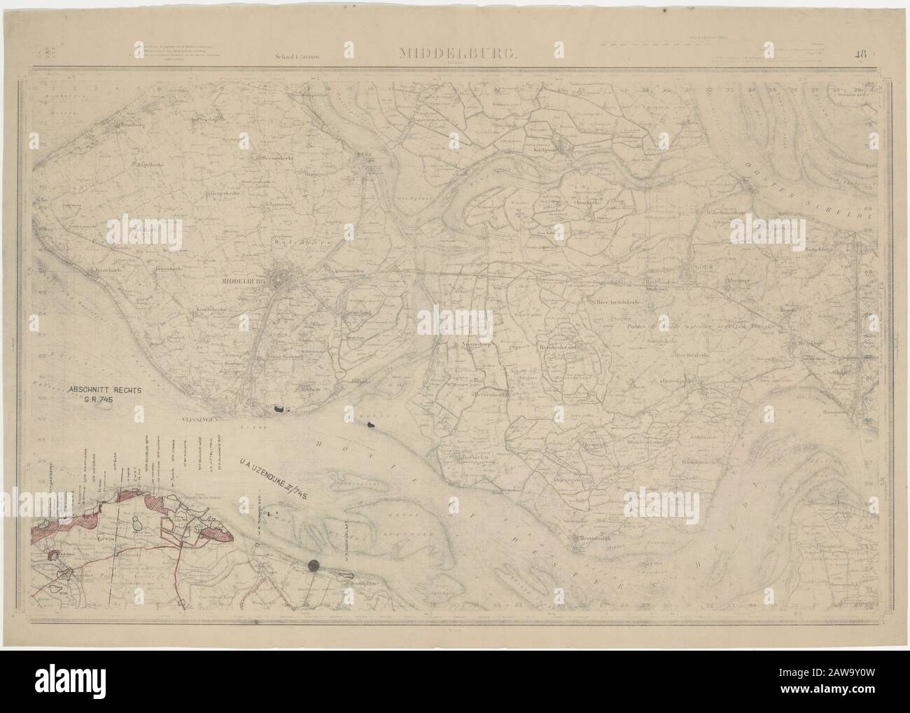 Mappe del personale dei Paesi Bassi, Paesi Bassi occidentali, carte di varie dimensioni, 1923 - 1942; Foto Stock