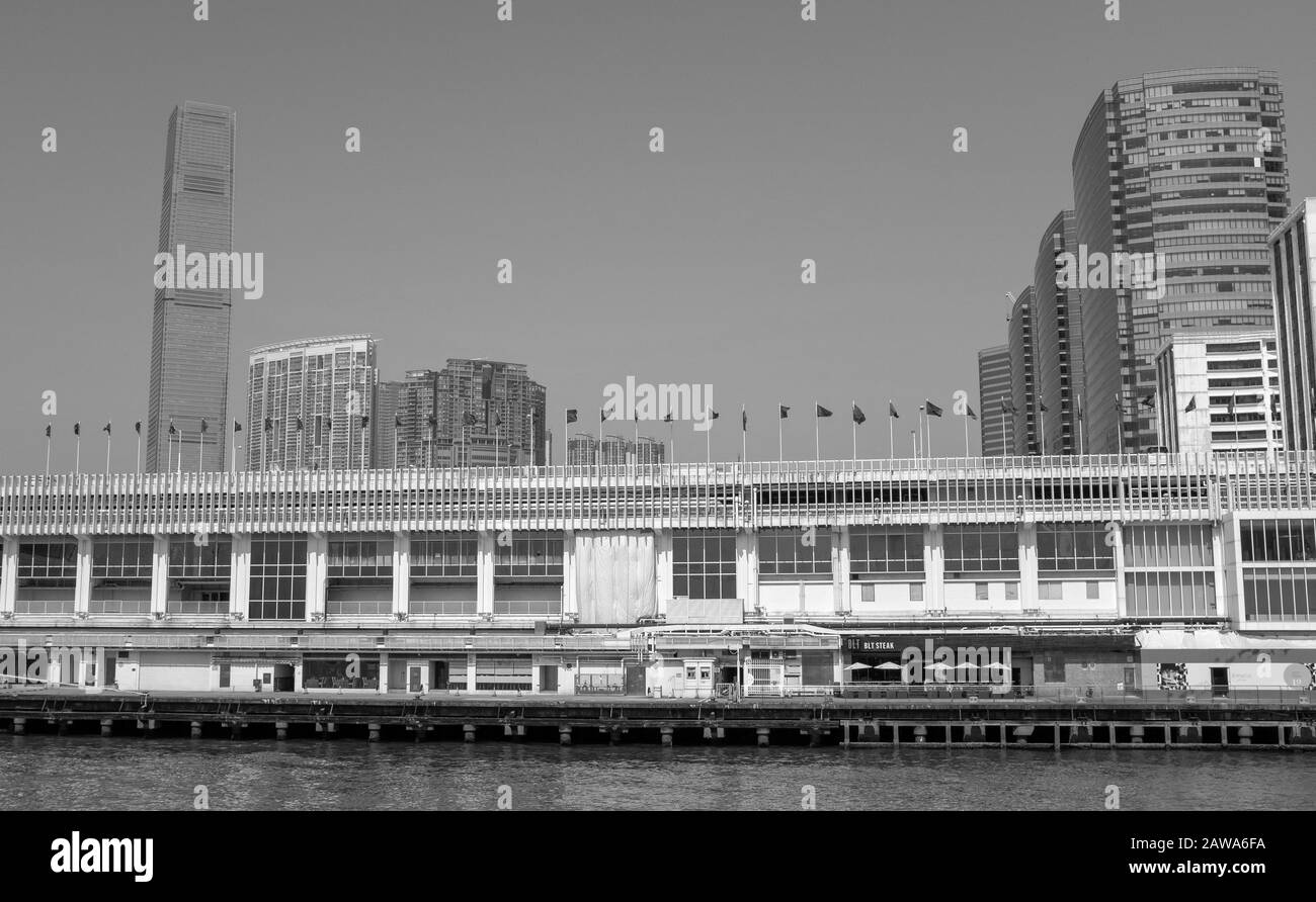 Tsim Sha Tsui Da Victoria Harbour, Hong Kong Foto Stock