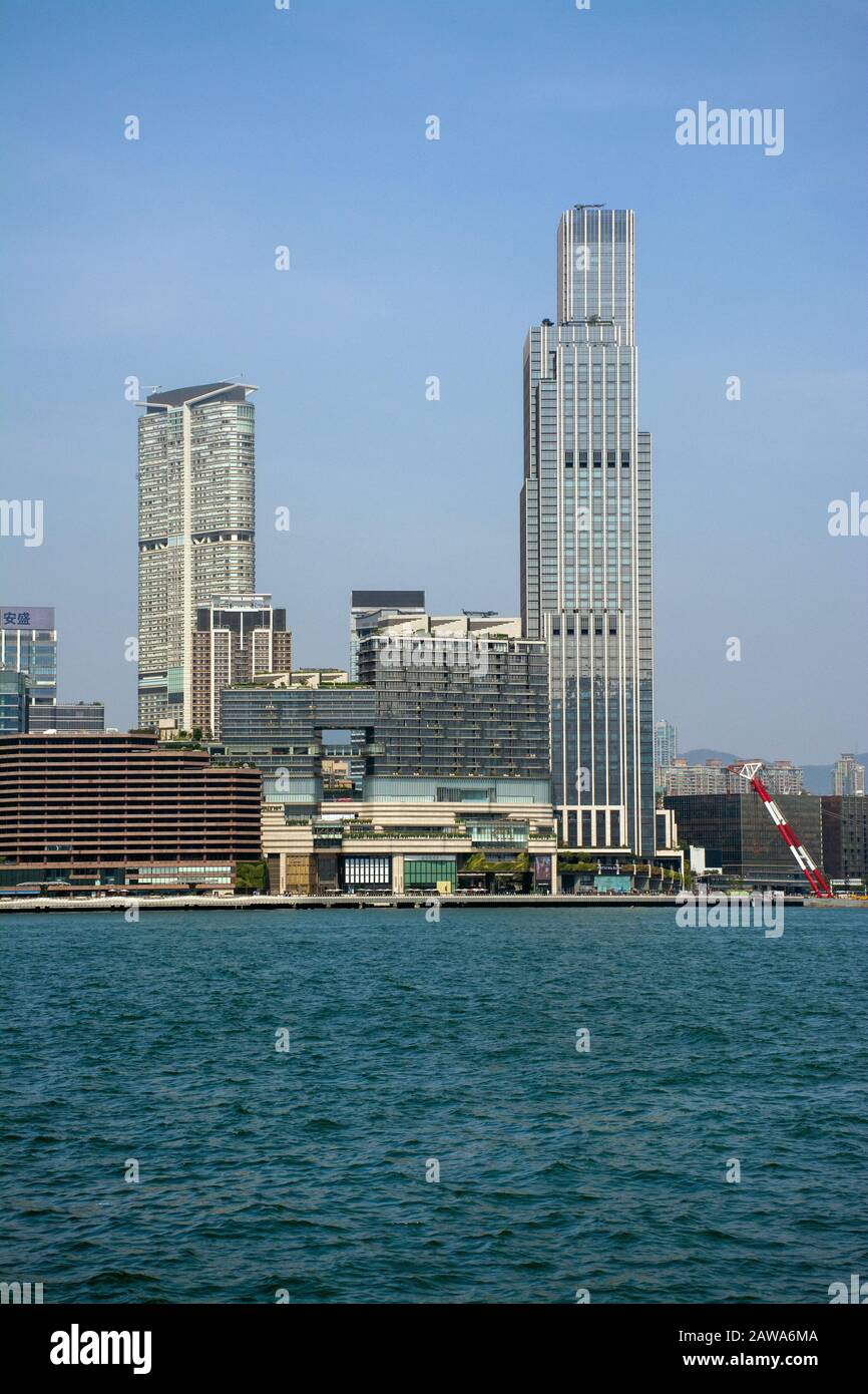 Tsim Sha Tsui Da Victoria Harbour, Hong Kong Foto Stock