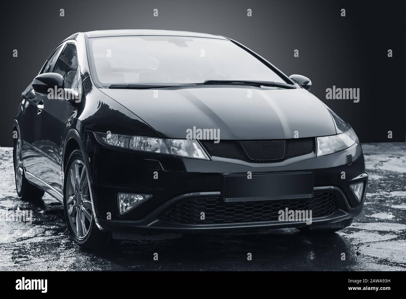 Nero moderne auto al di fuori di close-up Foto Stock