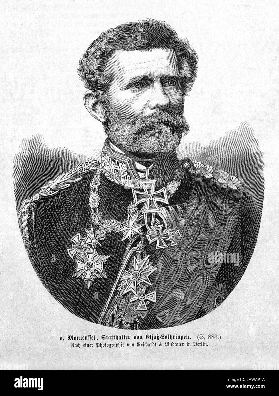 1879 , BERLINO , GERMANIA : il Comte Generale tedesco Generalfeldmarschall EDWIN Von MANTEUFFEL ( 1809 - 1885 ), noto per le sue vittorie nel franco- Foto Stock