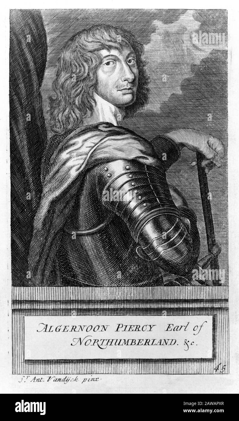 Ritratto di Algernon Percy , 10th Conte di Northumberland , 4th Barone Percy , KG ( 1602 – 1668 ) fu un nobile inglese, leader militare e una p Foto Stock