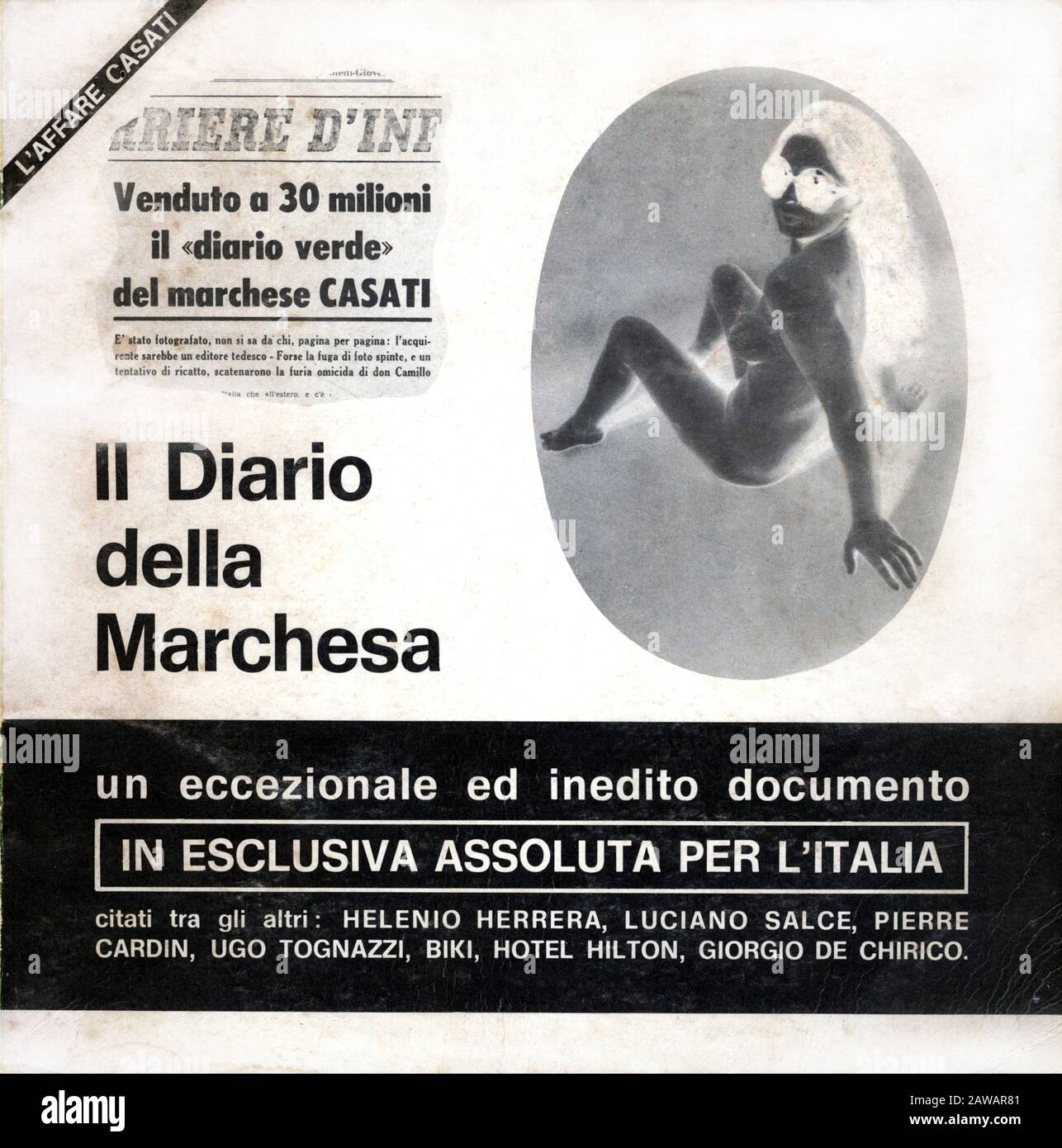 1970, Roma, ITALIA: Il Instant-book italiano in vendita nei negozi di  riviste con il Diario di Marchesa ANNA CASATI STAMPA ( nato Fallarino ,  1929 Foto stock - Alamy
