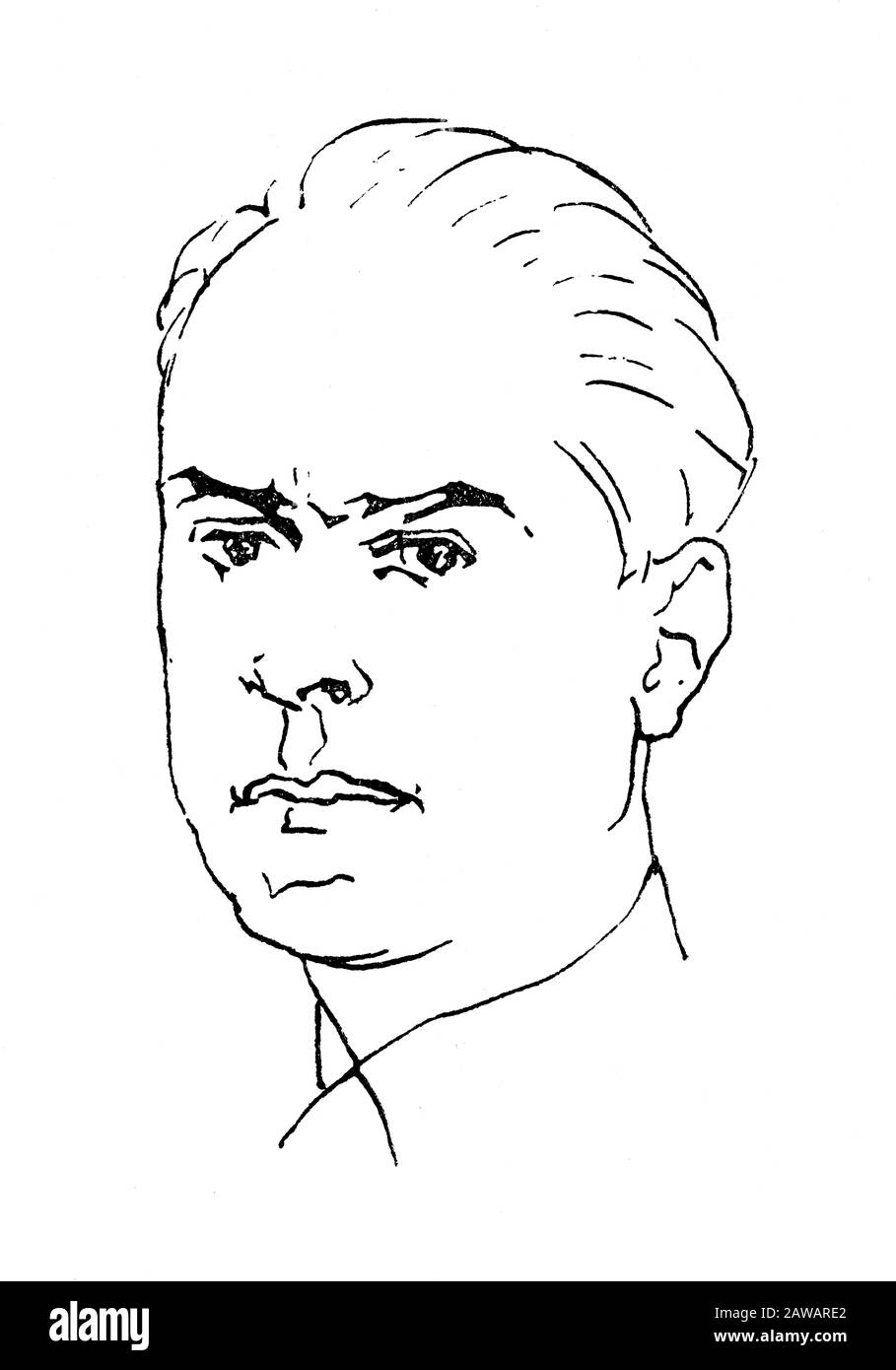 1935 , ITALIA : il giornalista italiano , sceneggiatore , sceneggiatore e regista GHERARDO GHERARDI ( 1891 - 1949 ), ritratto caricature di MINIACI . - Foto Stock