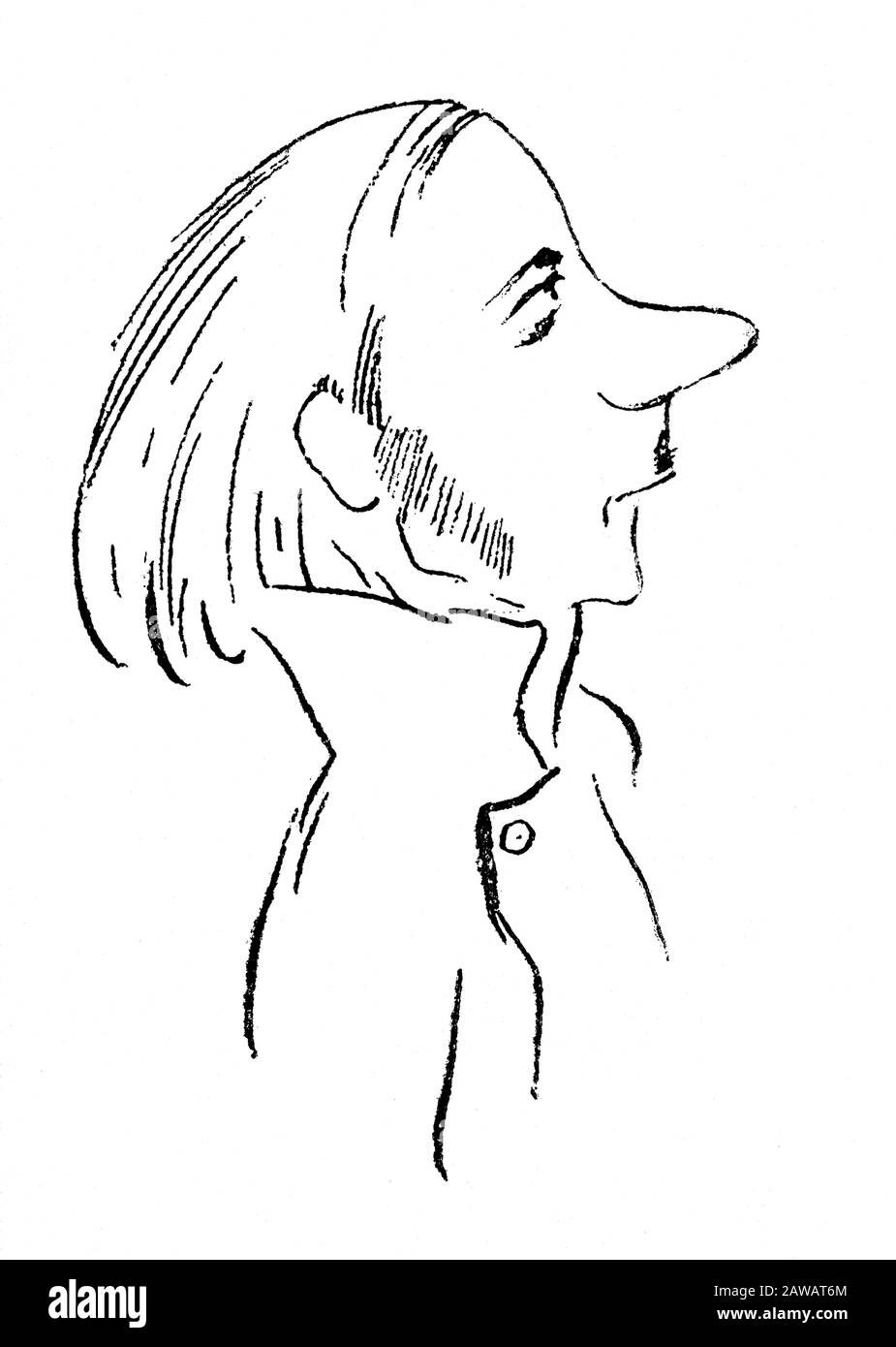 1935 , ITALIA : il drammaturgo italiano , saggista , drammaturgo , giornalista MARCO RAMPERTI ( 1887 - 1964 ), ritratto caricature di MANIA . - LETTERATO - Foto Stock