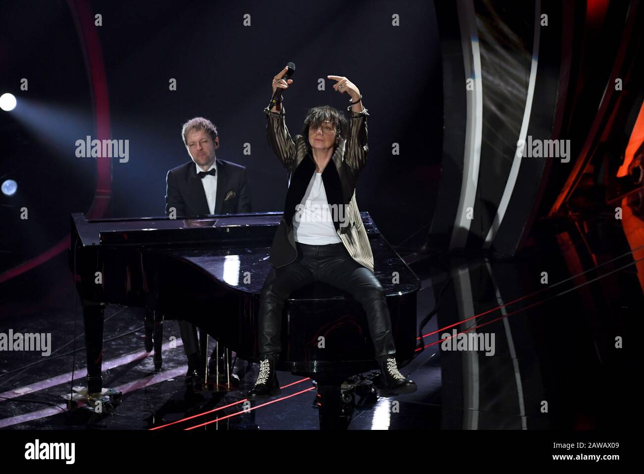 Sanremo, Italia. 08th Feb, 2020. Sanremo, 70th Festival della canzone italiana 2020. Quarta sera. Nella Foto Gianna Nannini Credit: Independent Photo Agency Srl/Alamy Live News Foto Stock