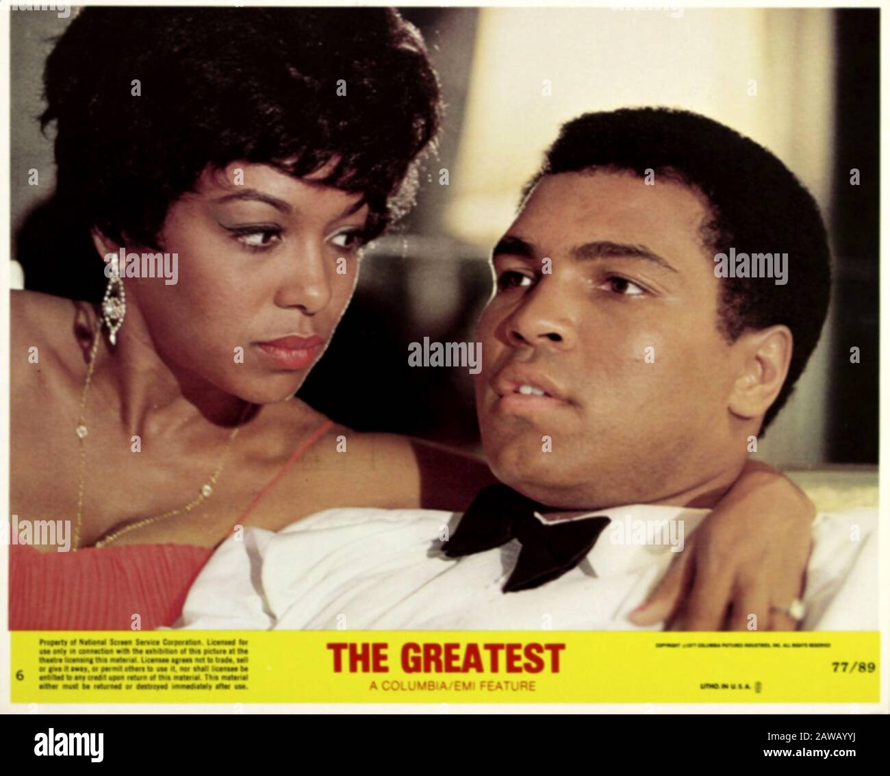 1977 , USA : il manifesto degli Stati Uniti che fa pubblicità al film THE GREATEST ( Io sono il più grande ) di Tom Gries , con Muhammad Ali ( Cassius Clay ) da Foto Stock