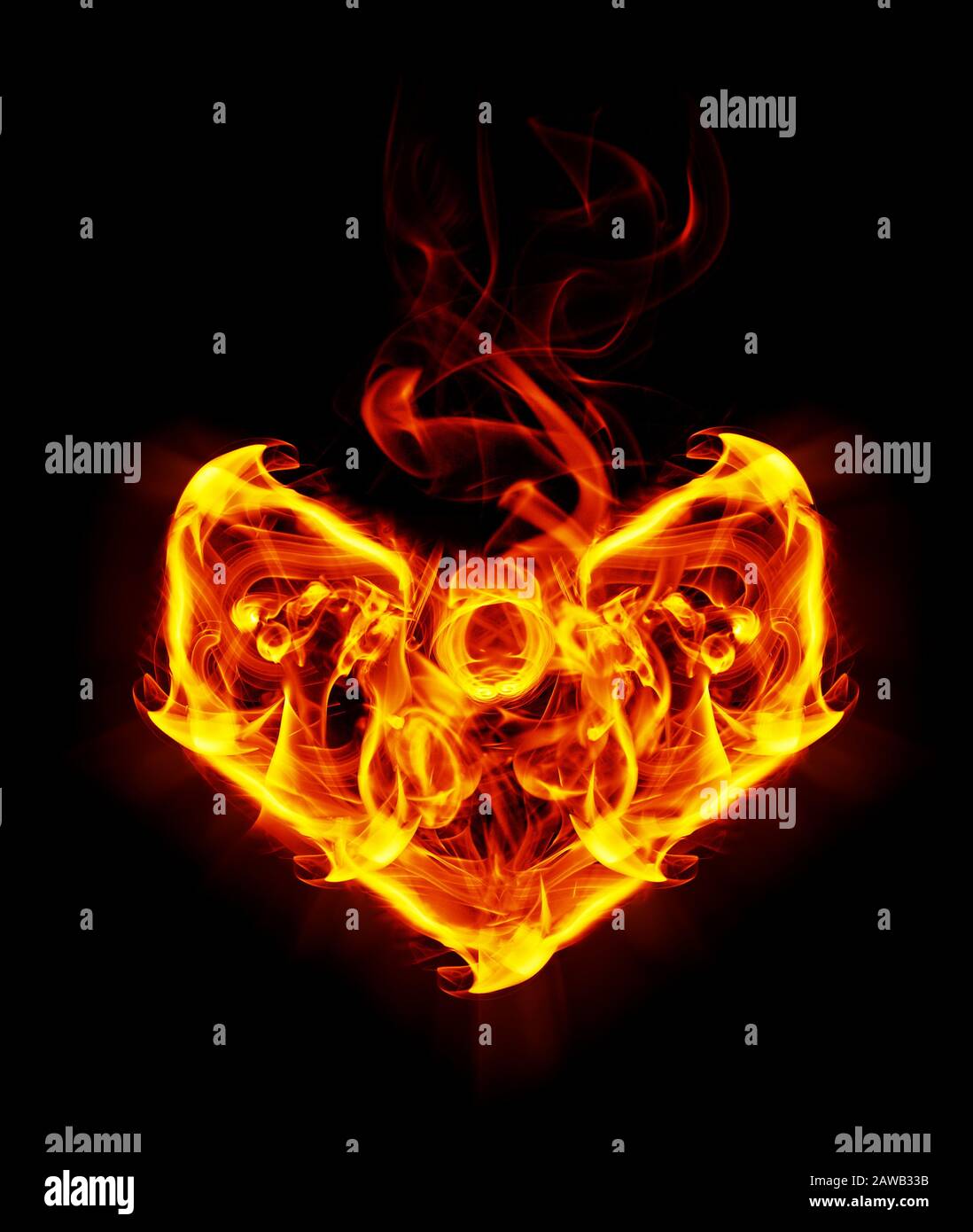 Immagine della fiamma in forma di cuore Foto Stock