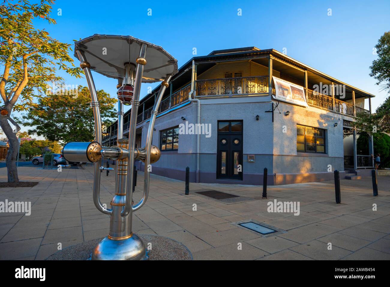 Arte Pubblica Fuori Dal Dogana House Hotel, Portside Heritage Precinct, Maryborough, Queensland Australia Foto Stock