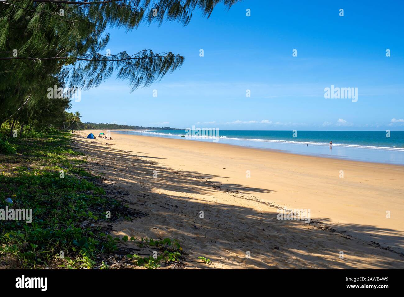 Vista Di Mission Beach Sul Mar Dei Coralli, Far North Queensland, Australia Foto Stock