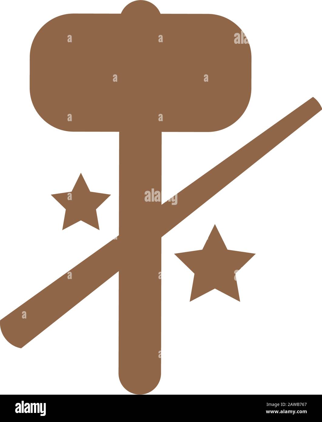 Logotipo di scultura in legno Illustrazione con un'icona scalpello e martello. Logo vintage, logo con incisione. Logo con incisore in legno Illustrazione Vettoriale