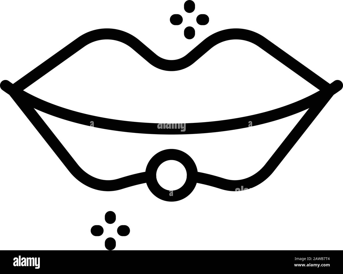 Icona di piercing Pearl Lips, stile di contorno Illustrazione Vettoriale Icona di piercing Pearl Lips, stile di contorno Illustrazione Vettoriale