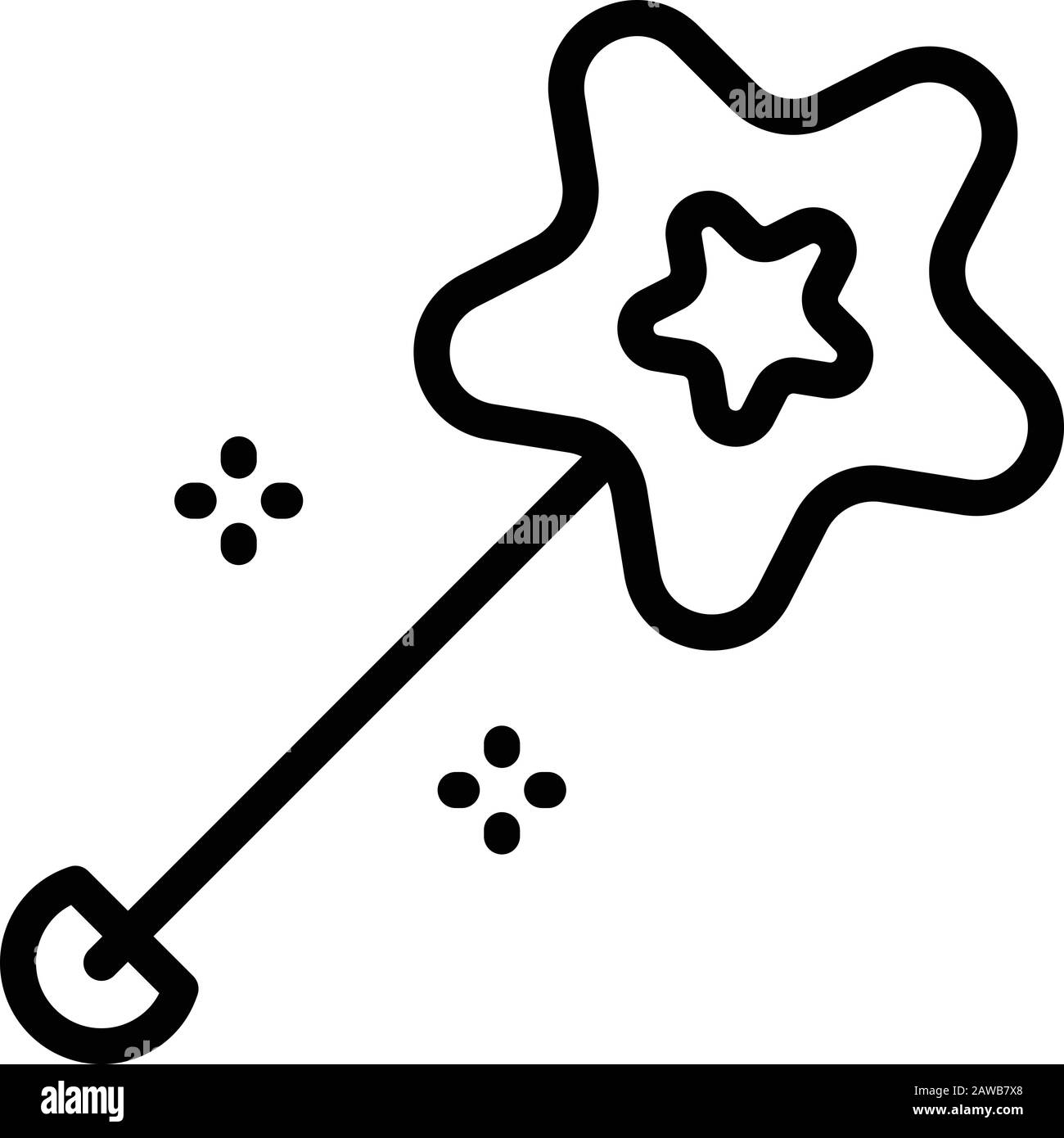 Icona di piercing a forma di stella, stile di contorno Illustrazione Vettoriale