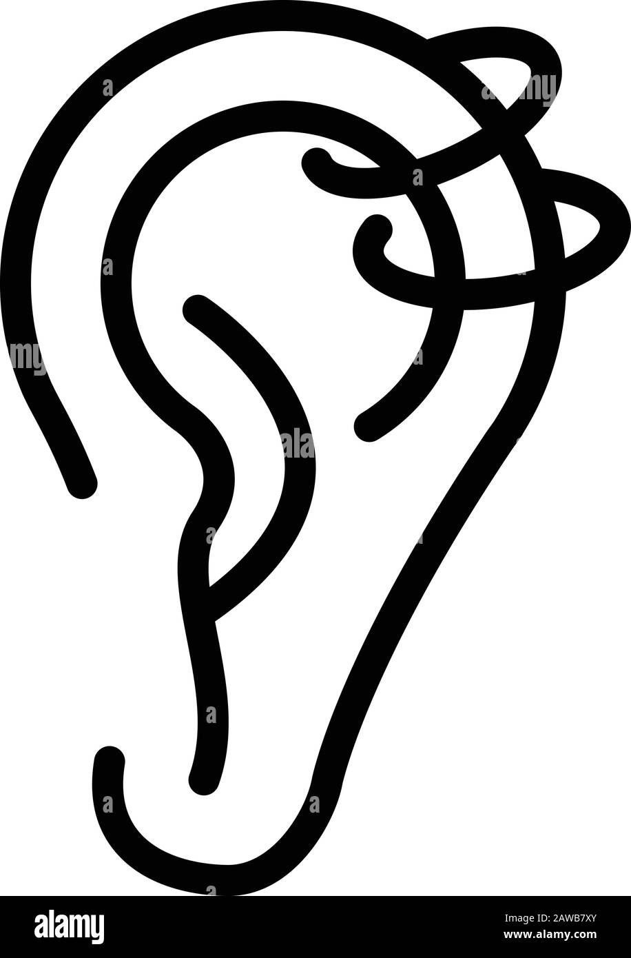 Icona di piercing dell'orecchio, stile di contorno Illustrazione Vettoriale Icona di piercing dell'orecchio, stile di contorno Illustrazione Vettoriale