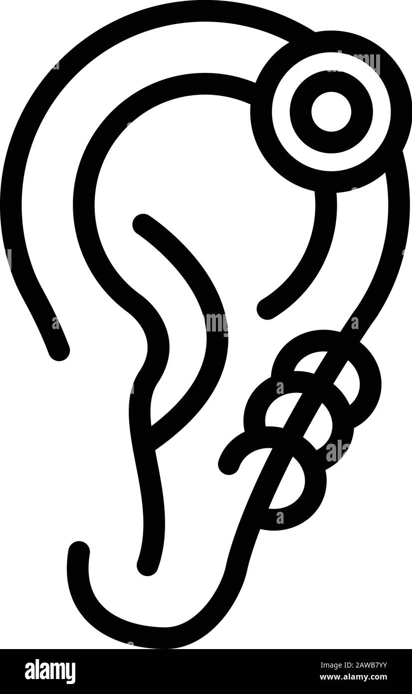 Icona di piercing in acciaio, stile di contorno Illustrazione Vettoriale Icona di piercing in acciaio, stile di contorno Illustrazione Vettoriale