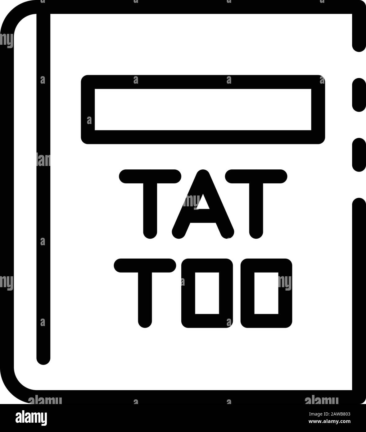 Icona catalogo tatuaggi, stile contorno Illustrazione Vettoriale