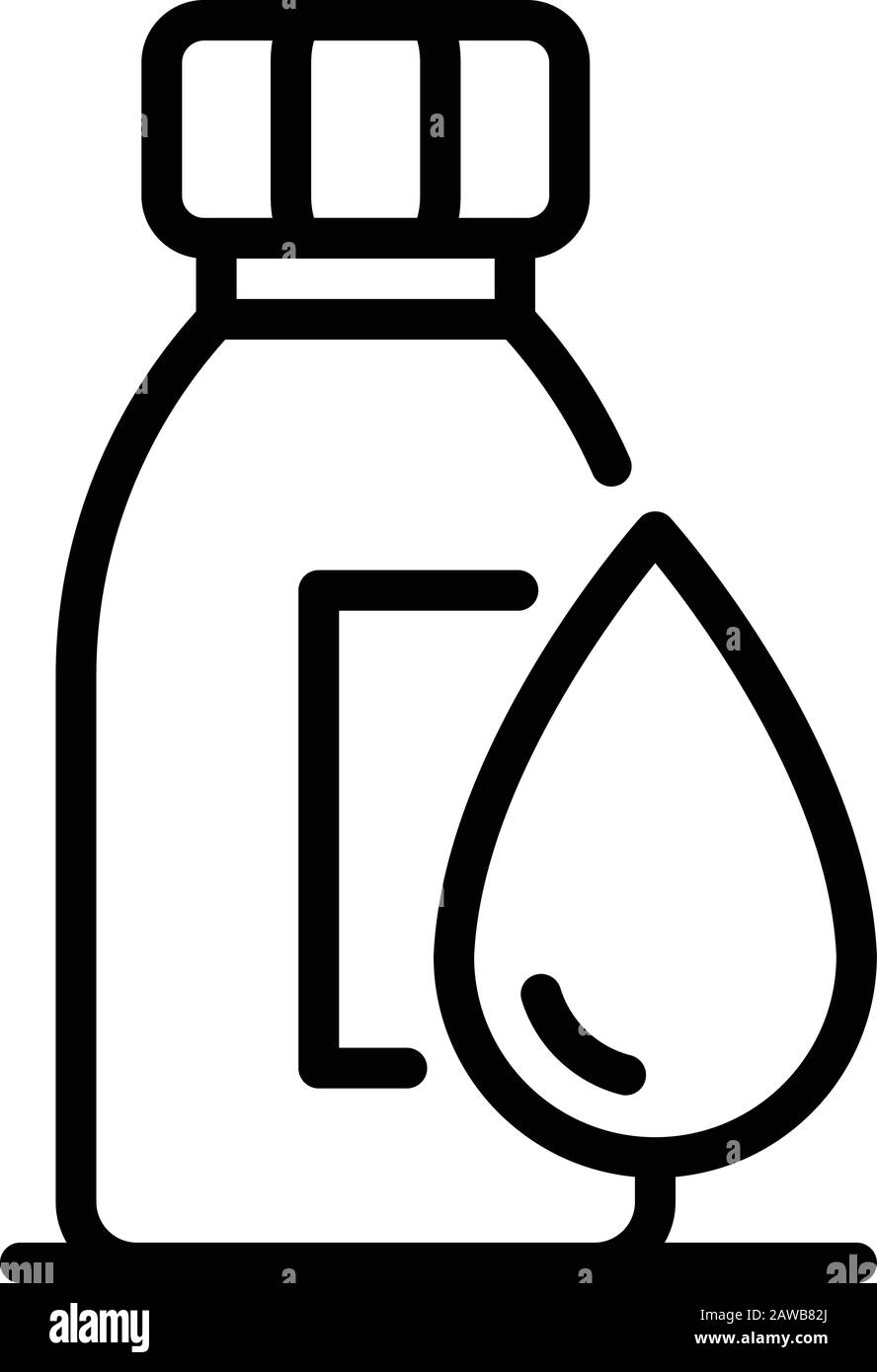 Icona del flacone di inchiostro per tatuaggio, stile di contorno Illustrazione Vettoriale