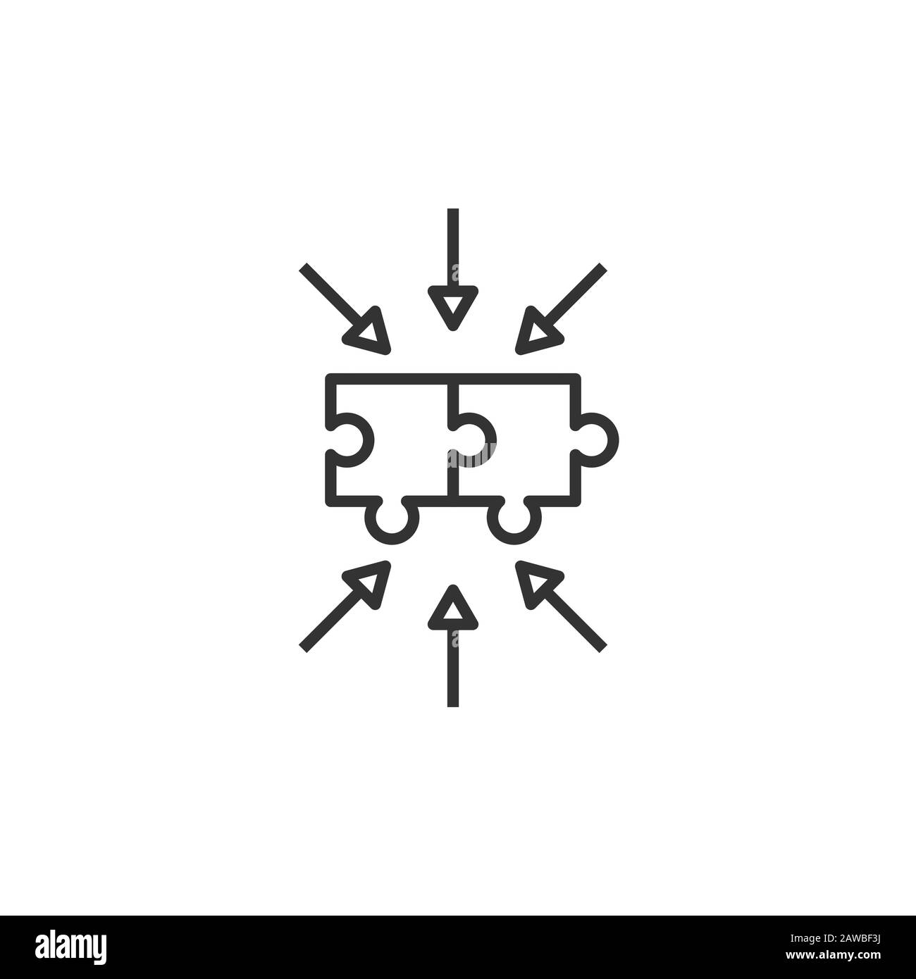 Icona puzzle in stile piatto. Illustrazione vettoriale compatibile con la soluzione su sfondo bianco isolato. Concetto di business combinato. Illustrazione Vettoriale