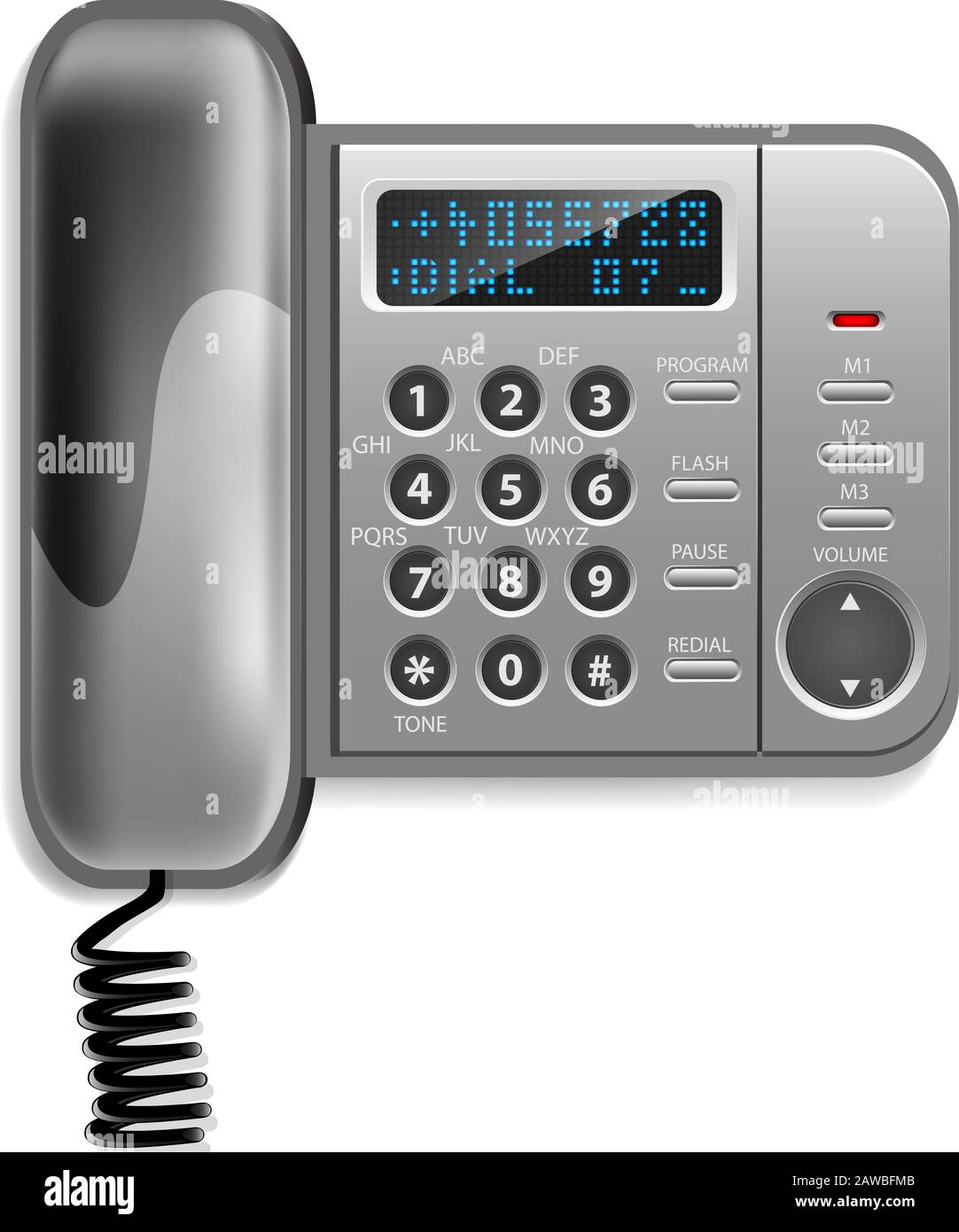 Illustrazione originale del telefono wireless montato a parete dal design esclusivo Illustrazione Vettoriale