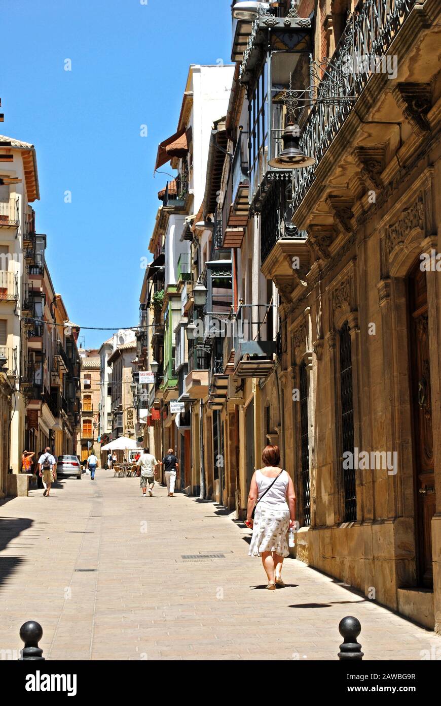 Centro città shopping strada, Ubeda, Andalusia, Spagna. Foto Stock