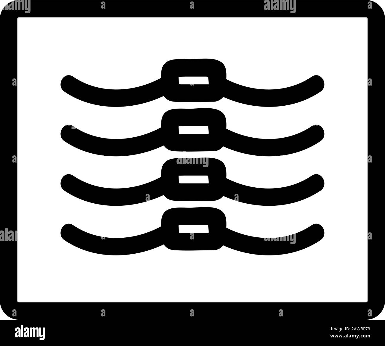 immagine del vettore icona nervatura. Illustrazione del simbolo del contorno isolato Illustrazione Vettoriale