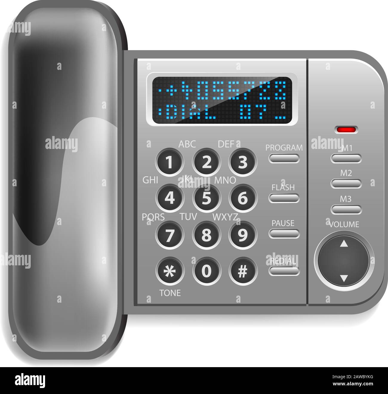 Illustrazione originale del telefono wireless montato a parete dal design esclusivo Illustrazione Vettoriale