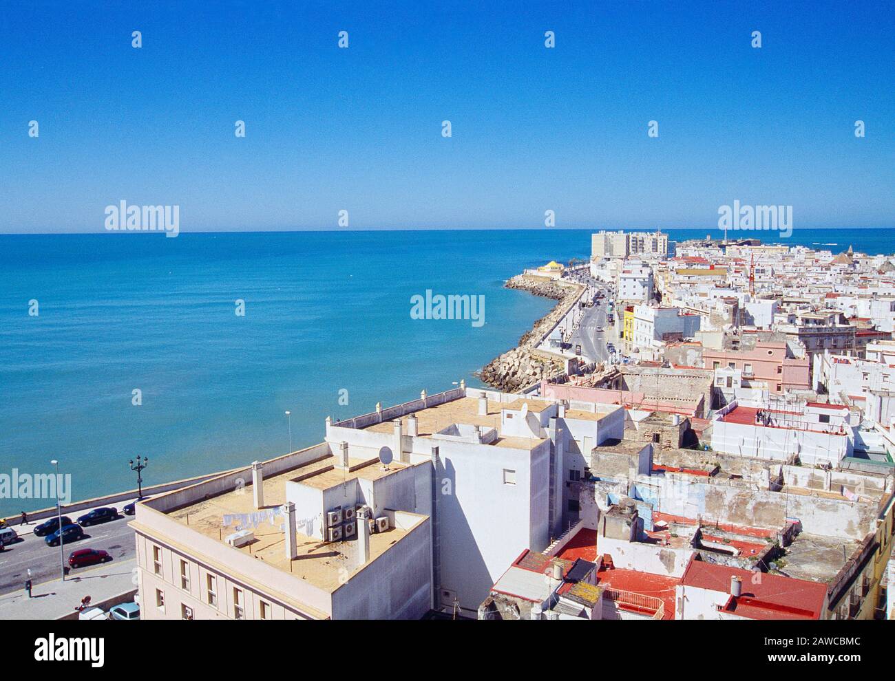 Quartiere la Viña, vista aerea. Cadice, Andalucía, Spagna. Foto Stock