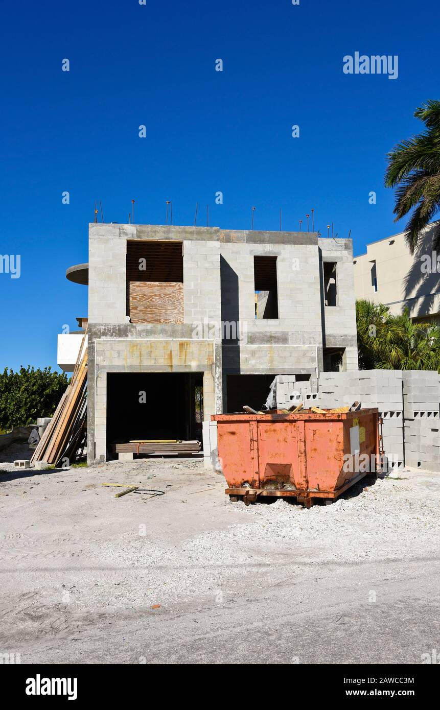 Nuova Beach House costruita sulla costa del Golfo della Florida Foto Stock