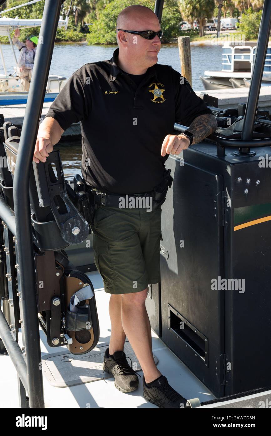 Vice Michael Joseph, Martin County Sheriff'S Office Marine Unit. Foto Stock