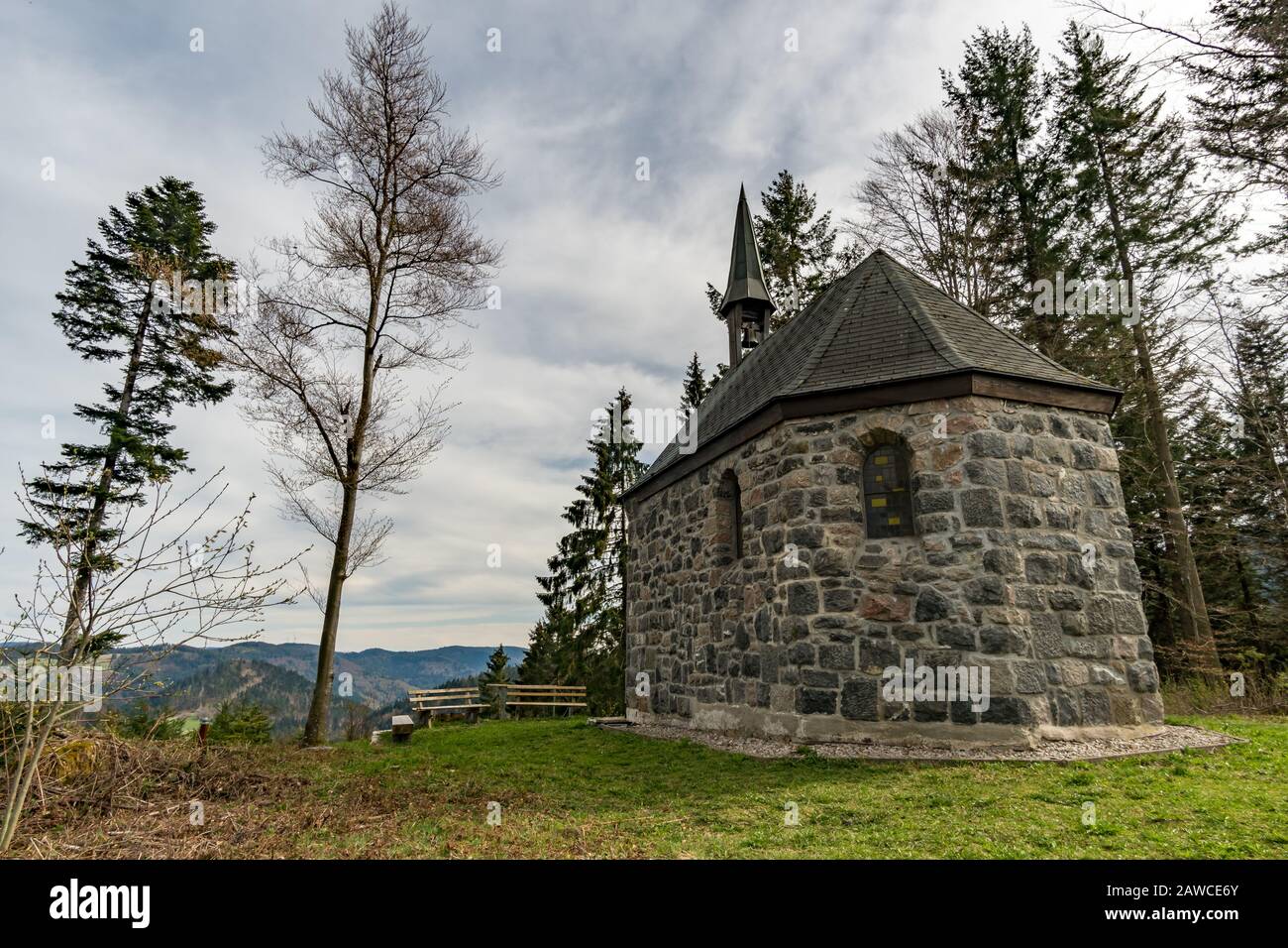 Escursione sul Belchen con una fantastica vista panoramica nella splendida Schonau nella Foresta Nera Foto Stock