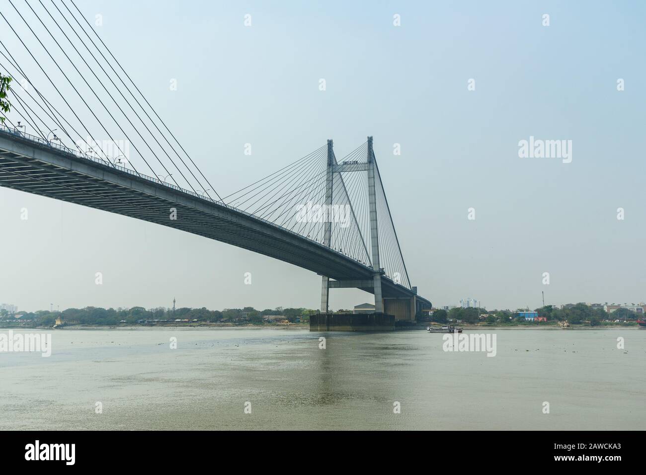 Vista del ponte Vidyasagar. Calcutta. India Foto Stock
