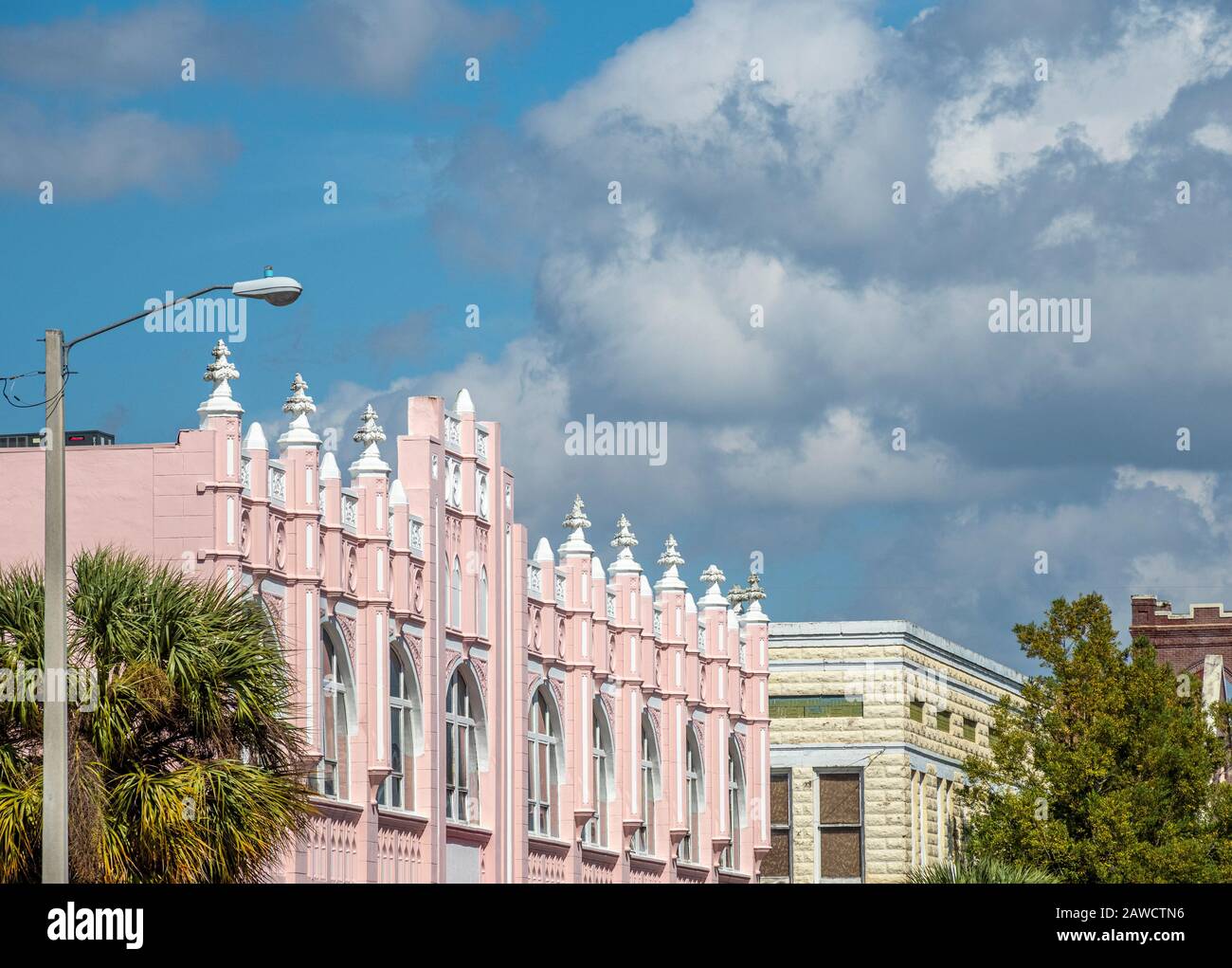 Storico Distretto elencato nel Registro Nazionale dei luoghi storici in antica città commerciale di Arcadia Florida. Foto Stock