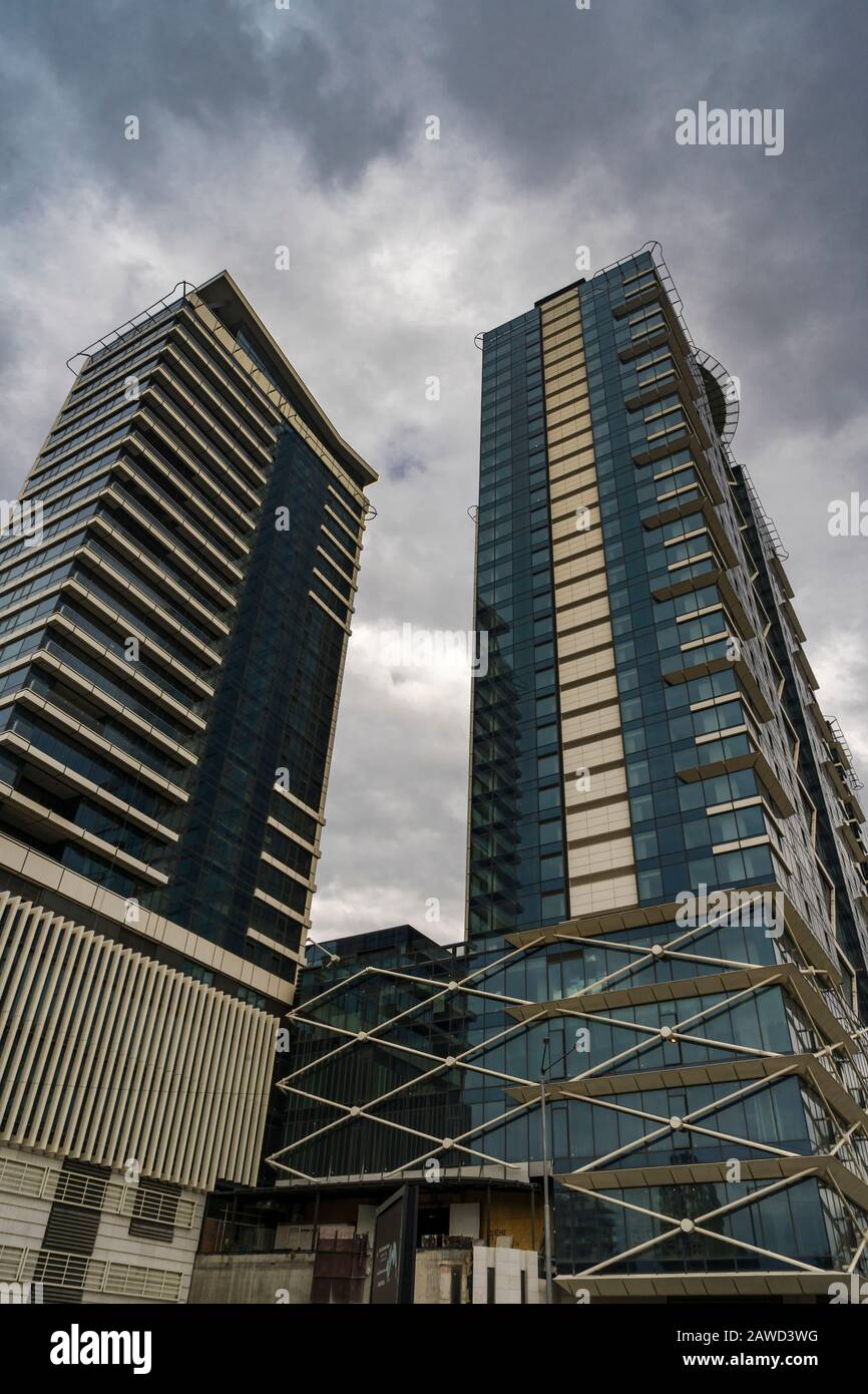 Bulgaria, Sofia- Sept24, 2019 : bell'edificio del Millennium Centre a Sofia Foto Stock