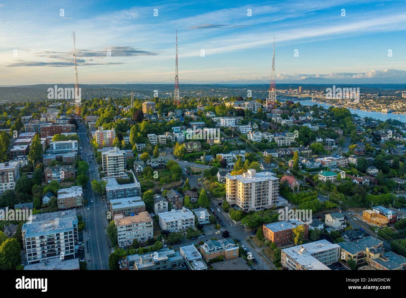 Il quartiere Queen Anne nella città di Seattle Foto Stock