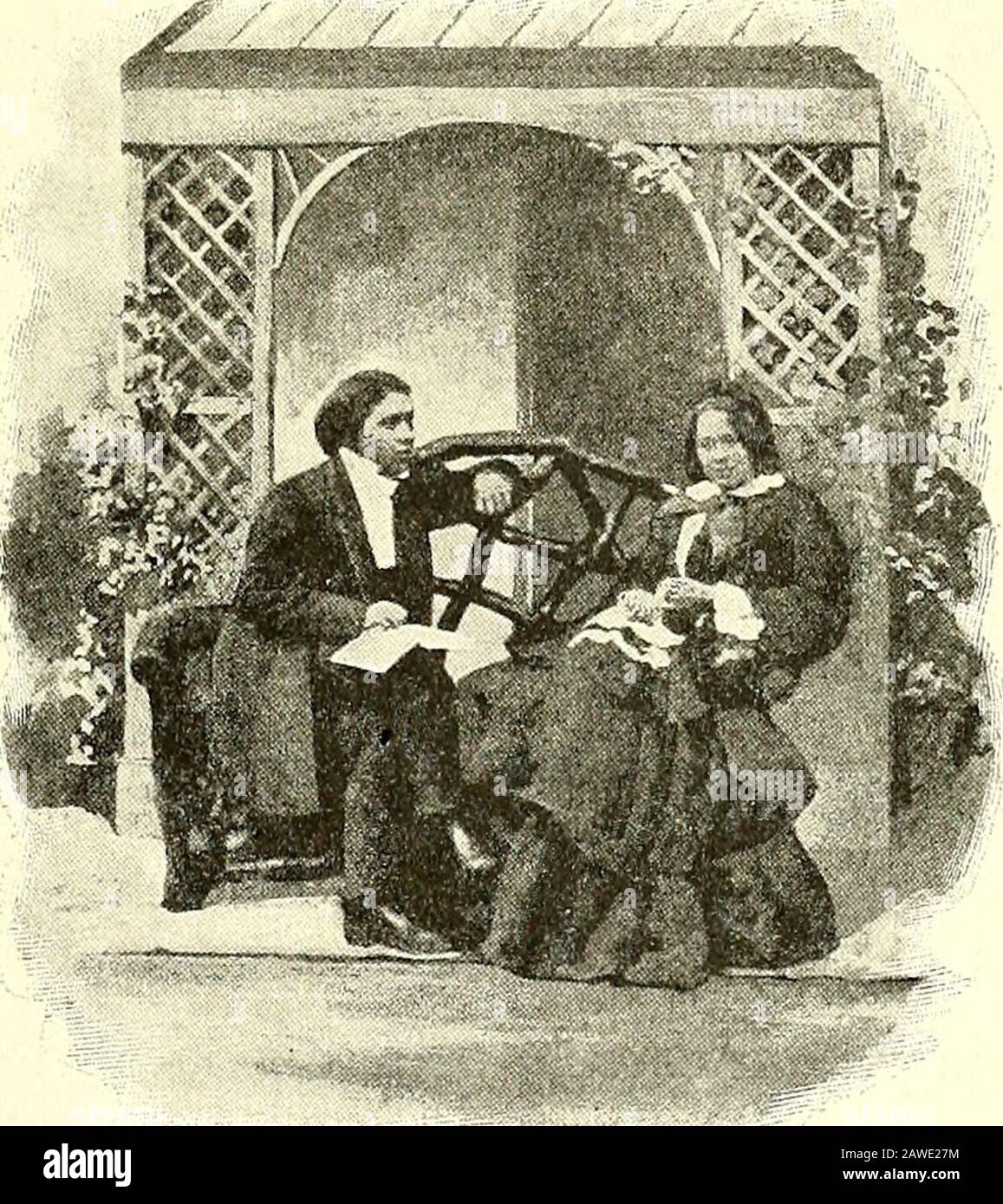 Autobiography di Charles Hipurgeon compilato dal suo diario, lettere e registrazioni da sua moglie e dal suo segretario privato . CAPITOLO IV. ^^Illmsbitrglj louse aub &lt;35atiim. Da Sig.ra C. H. Spurgeon.. MARITO E MOGLIE NEL GIARDINO. Foto Stock