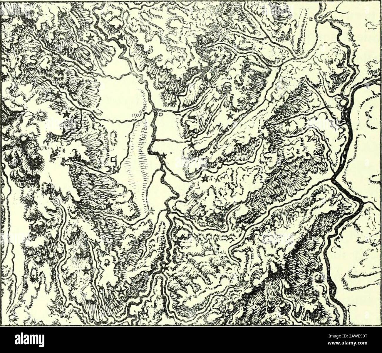 Nouvelle histoire de Lyon et des ispaces de Lyonnais, Forez, Beaujolais, Franc-Lyonnais et Dombes . et surla rive droite de la Loire, à une attaque menée de Lyon, le comtede Forez construisit tout à côté des Aquœ Segetie, le modo-nium celtique, Moind (cf I, p. 160), un château dont il fit sacapitale, et autour duquel se groupèrent bientôt des habita-leons assez nombreuses pour ex deux paroisses. La plaine forme un léger dos dâne : sur lun des versants àlest coule la Loire ; à lextrémité de lautre pente se trouve Mont-brison, de telle sorte que, couvert par le Large fossé du fleuve, l Foto Stock