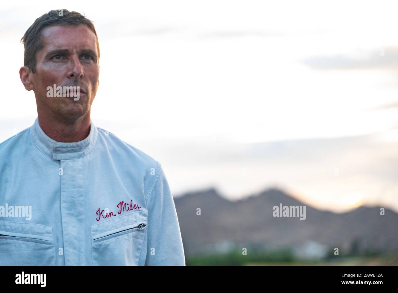 Data di rilascio: novembre 15, 2019 Titolo: Ford v. Ferrari STUDIO: Twentieth Century Fox regia: James Mangold trama: la vera storia della battaglia tra Ford e Ferrari per vincere a Le Mans nel 1966. STARRING: Christian Bale come Ken miglia. (Credito Immagine: © Twentieth Century Fox/Entertainment Immagini) Foto Stock