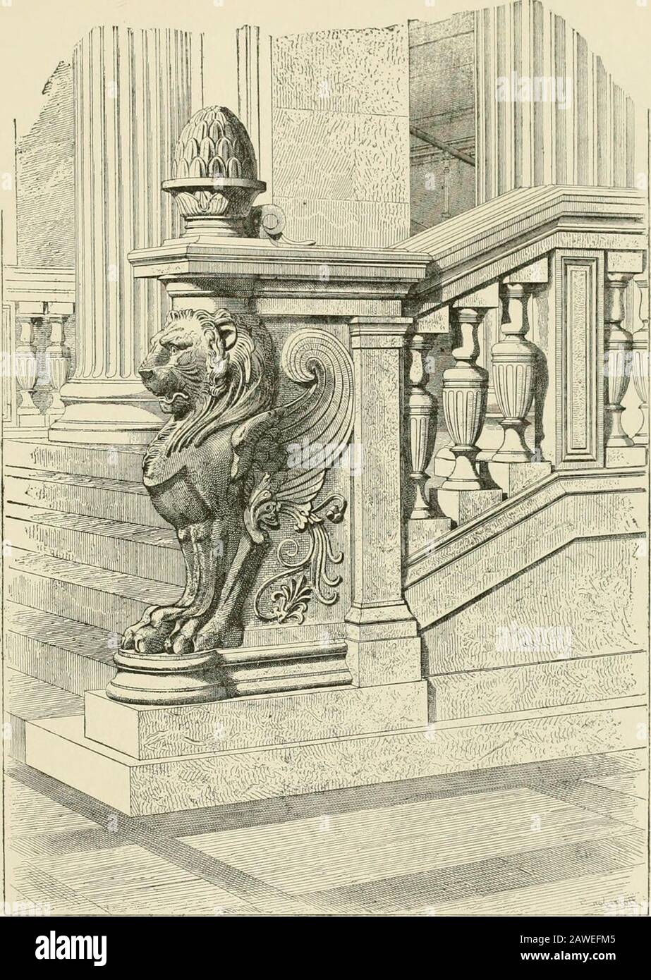 Un dizionario di architettura e di costruzione : biografico, storico e descrittivo . Newel servint, come pilastro per portare un VaultedRoof; Oestei:langatan, 17th Secolo. Figura che termina in una testa umana caratteristica con lingua sporgente, che si ripete nelle teste o maniglie di circoli di guerra e pro- 1032. Newel, PALAIS DE .JUSTICE, PARIS; IHTH CENTURY.A blocco massiccio di muratura, haviug uo scopo oltre a saldo la mano rotaia e parapetto. 1033 1034 NICCOLO da PISA spighe cessionali, fornisce un modello anche per la decorazione delle case. Le case sono state costruite facilmente e senza manodopera, un Foto Stock