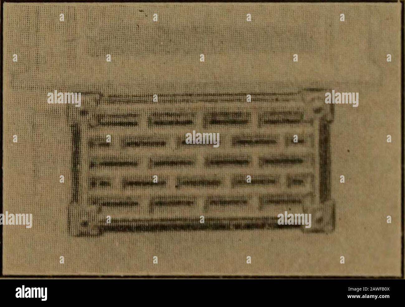 Meccanica della casa; un corso di studio dedicato ai macchinari domestici e agli elettrodomestici meccanici . Fig. 25.- radiatore a due colonne per il riscaldamento a vapore. Fig. 26.- forma a parete, radiatore per acqua calda di scalpellino. La stanza per convezione. Se la disposizione è tale che l'aria viene portata dall'esterno e riscaldata dal radiatore prima di entrare nel locale, viene chiamata il metodo indiretto di riscaldamento. Tale disposizione è illustrata in Fig. 29. La MECCANICA del radiatore 30 DELLA CASA è situata sotto il pavimento, in un passaggio che porta l'aria fromeesterna e dopo essere stata riscaldata, entra Foto Stock