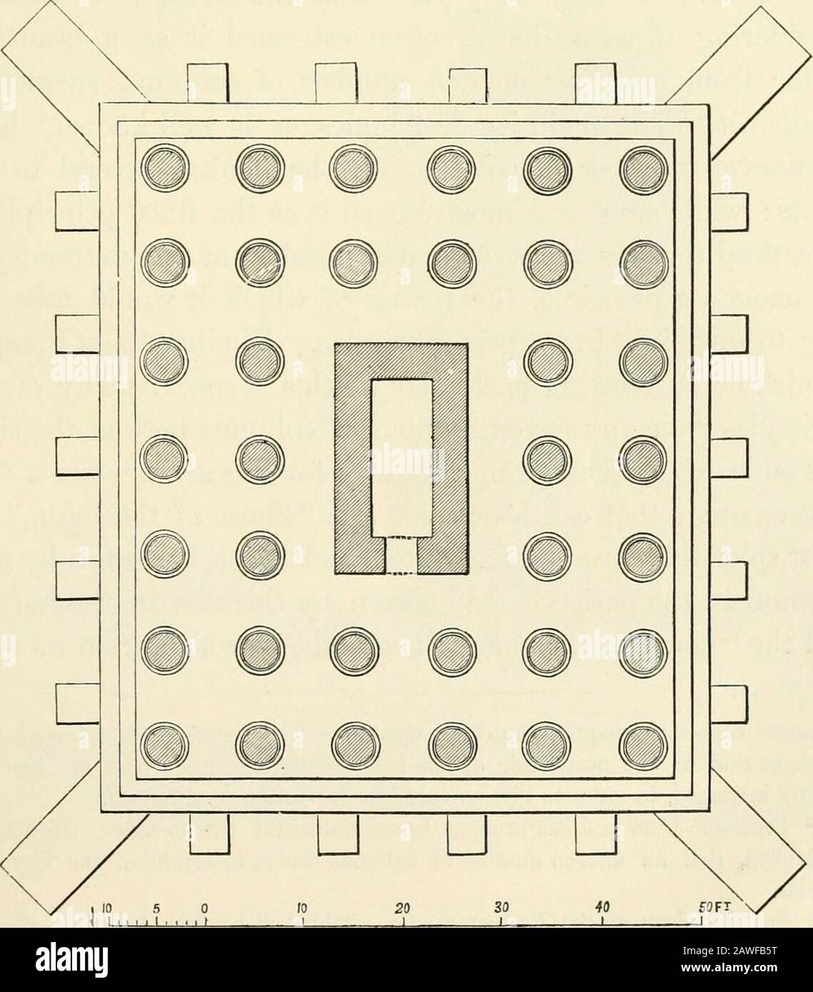 Il museo delle antichità classiche : essendo una serie di saggi sull'arte antica . sestum, il tempio di Segesta, e uno a Selinus, hanno la samedifferenza, mentre quello di Siracusa è solo -009 meno; due ad Agrigentum differiscono solo•001; l'Erechtheum e il Tempio della Vittoria Apteros, ma -002; E quelli di^gina, Thoricus, Eleusis, e Sunium, si avvicinano a eacli altri tollerabilmente vicino.MR Cockerell ha fatto un'osservazione simile sulle altezze proporzionate delle colonne.{Tempio di Jup. Olymp. Agrigentum, p.6.)t Così chiamato da Wilkins. MAUSOLEO DI HALICARNASSO. 171 Ionico. Atene: Tempio sull'Ilissus 2*120 Foto Stock