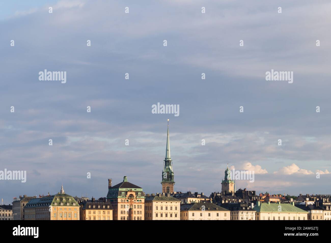 Paesaggio della città di Stoccolma capitale della Svezia. Paesaggio urbano con cielo Foto Stock