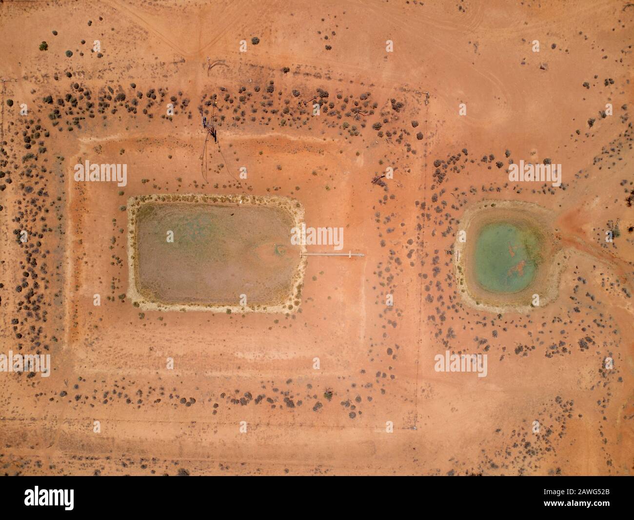 Schema aereo Dell'annaffiatura del Serbatoio Worungil vicino Wilcannia NSW Australia Foto Stock