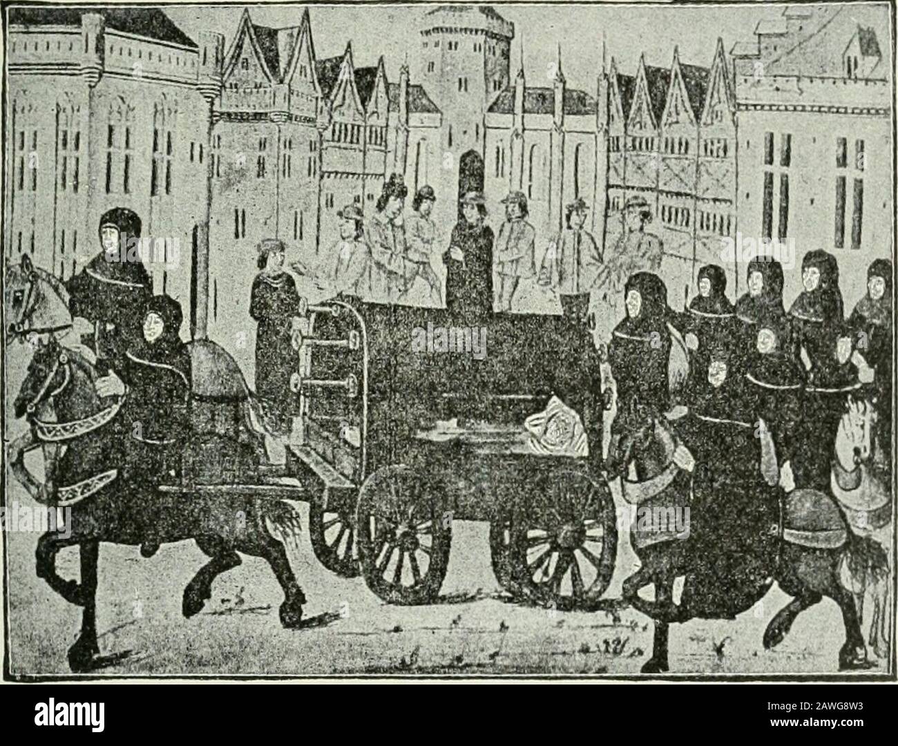 Ontario High School Storia Dell'Inghilterra . 1390), di Mortmain (1391), e di Prcemunire (1393) (pp 105,128). Ma amari personalquarrels piuttosto che domande di politica pubblica riempiono i teannali del regno di Richards. Gli anni portano spesso la saggezza; toRichard hanno portato la follia aumentata. La sua mente sembra essersi sarticolata. Parlava selvaggiamente della sua sabbia potente di come avrebbe potuto prendere i suoi soldi come helibed. Ogni che ha tenuto proprietà ha cominciato a ritenere himselfinsecure. LA GUERRA DEI CENT'ANNI 139 la caduta di Richard II, 1399.- finalmente, nel 1399, il cameRichards incoronando atto di follia. John of Gaunt, Duke ofLLANC Foto Stock