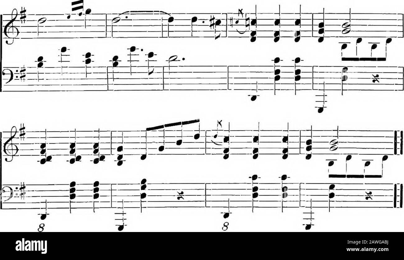Armonia semplificata, un'introduzione pratica alla composizione . I IV V ECC. I IV V ECC. I IV V ECC. ARMONIA SEMPLIFICATA. 33 nel Capitolo III. Scrivere i vari intervalli in queste tre chiavi.nel Capitolo IV. Scrivere la Figura 35 in queste tre chiavi e compilare laparti. Fare lo stesso con la Figura 43 nel Capitolo V., e con la Figura 54 e 55 nel Capitolo VI. In secondo luogo, armonizzare Anche quanto segue: Soprano dato. 60. I^ (?-• t=F If^m ?•-H^ ttt i^m- ^F w n.-• PF b. Bassi dati. MF^ -•-^•r-i- P^P»-=-»- .^ ^^. A !** -•-^4 =t^f p=^ nelle prime quattordici misure di Paderewskis Minuet a IAII-tique non ci sono accordi Foto Stock