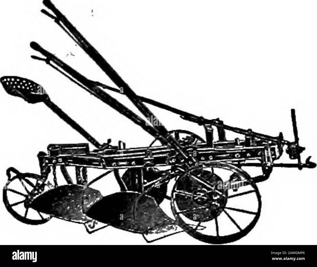 Agricoltura produttiva . Fig. 42.-Coltivare giovani peachtree. La coltivazione frequente fa sì che la soilyield la sua fertilità alle piante in crescita.(Experiment Station, N. J.) 72 tempo DI COLTIVAZIONE PRODUTTIVO (Fig. 43). La banda a due aratri è solitamente trascinata dalla potenza dei cavalli, ma le bande più grandi sono spesso trainate dai motori di trazione a benzina steamor. Forme di Moldboard.^: I moldboard hanno tre formiprincipali, adatte ai diversi scopi della fattoria. Il versoio per la rotazione del zolle è lungo dal punto anteriore al retro, è molto oblique, e ha una curva molto sUhtcurve. La parte posteriore del versoio ruota la fetta mor Foto Stock