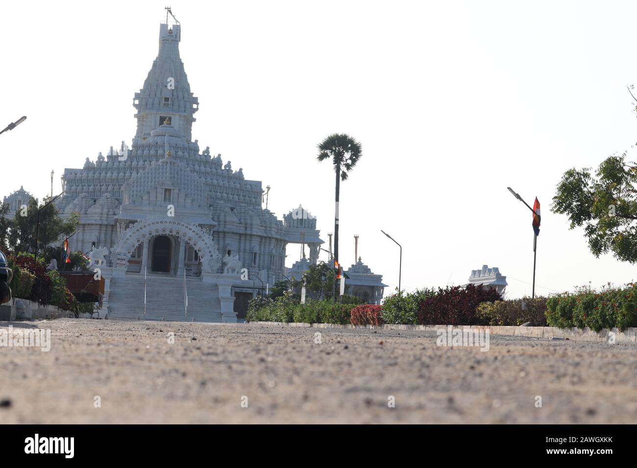 architettura esterna immagine del tempio di jain costruito da marmo bianco da chyundo, india, concetto di viaggio Foto Stock