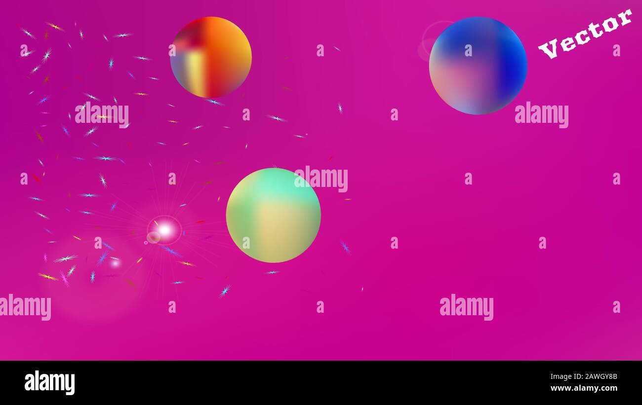 Semplice tema di illustrazione colorifica. Texture di sfondo, texture. Fantasia spazio fresco. Magneta colorato. Super pianeti sfondo a tema. Sfondo colorato Illustrazione Vettoriale