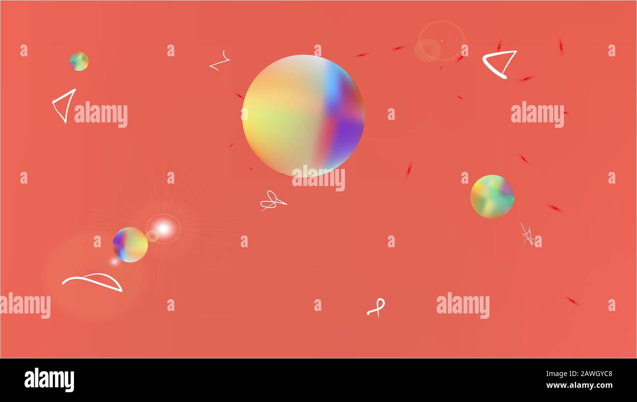 Spazio incontaminato fantasia. Mesh di illustrazione colorifica comune. Texture sfondo, sfocatura. Corallo colorato. Sfondo cosmo divertente. Variopinto e divertente cosmo b Illustrazione Vettoriale